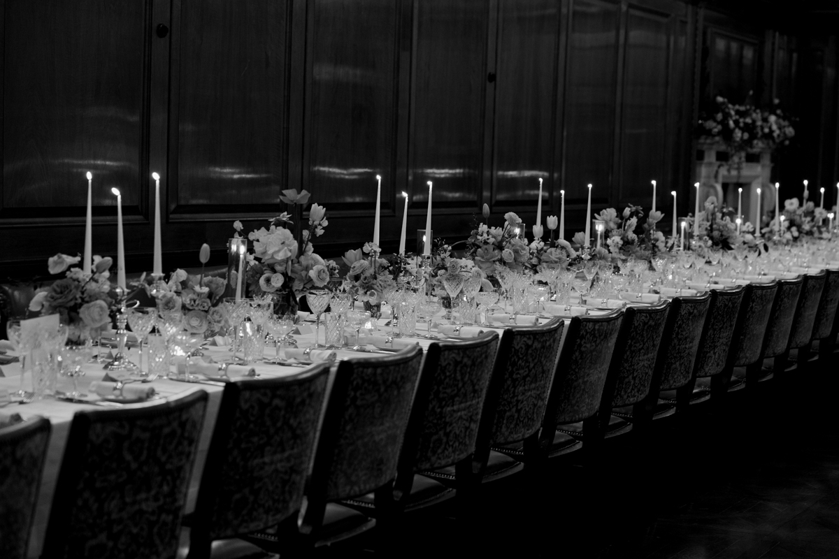 wedding breakfast table at the ned london
