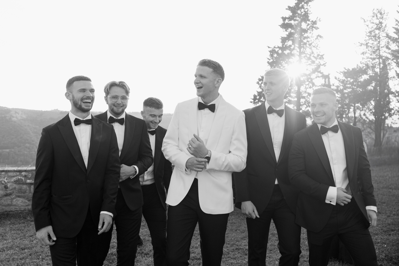Groom and ushers at italian weddings