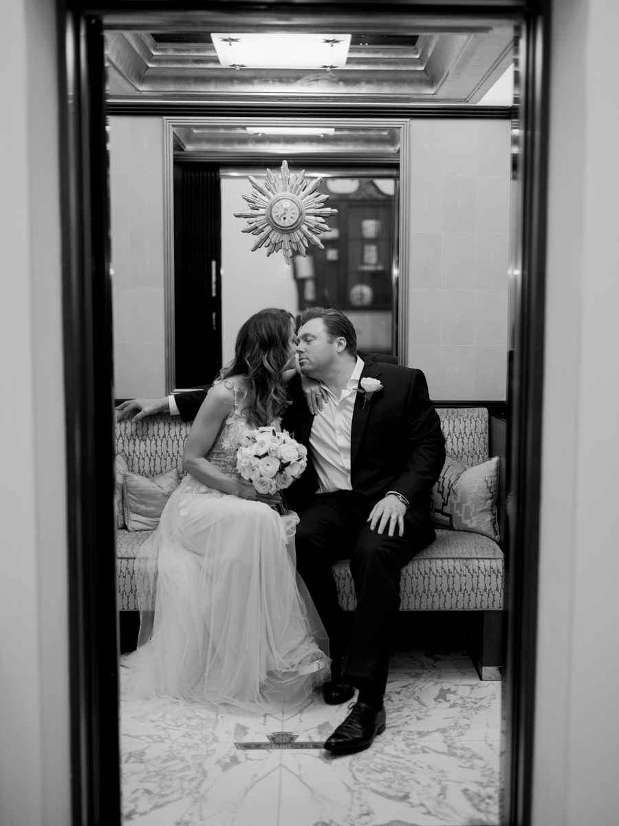bride and groom inside the savoy london on their wedding day
